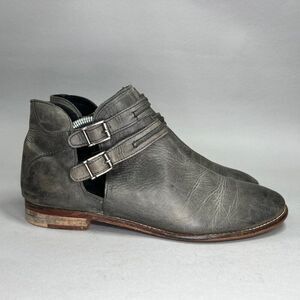 Free People Women's Size 10 Braeburn Rustic Gray Leather Ankel Booties